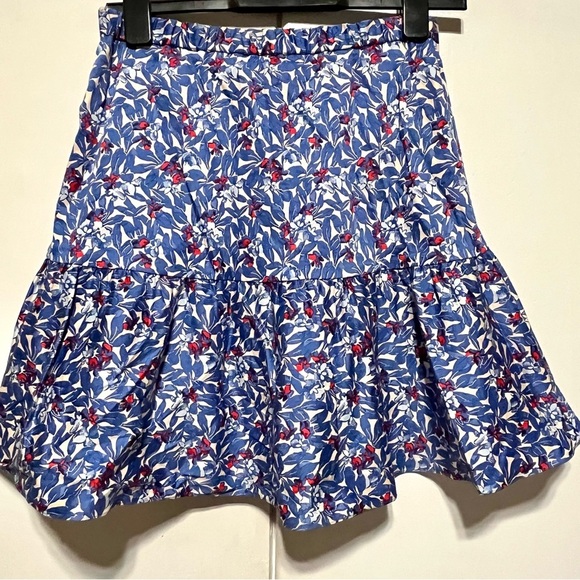 Tanya Taylor Blue Floral Mini Skirt, Size 4 - Picture 6 of 10